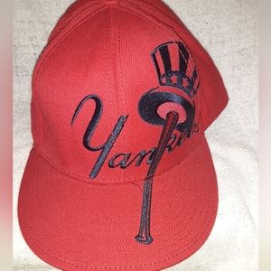 NY Yankees Red American Needle Cooperstown Collectiion Playoff Baseball Hat ...